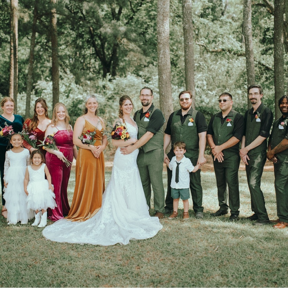Jenny Yoo Andi Velvet Wrap Bridesmaids Dress in Marigold - Picture 2 of 4